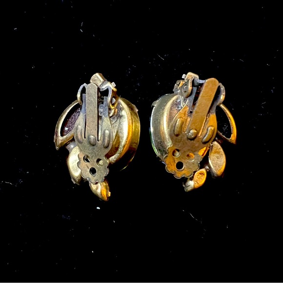 Alice Caviness Watermelon Heliotrope Brooch & Clip Earring Set Rare Unsigned - Picture 4 of 9